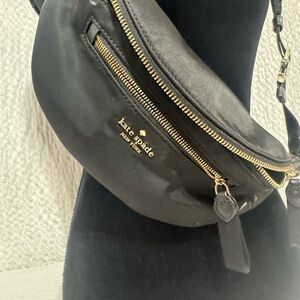 Kate Spade Black Crossbody with Gold Zippers